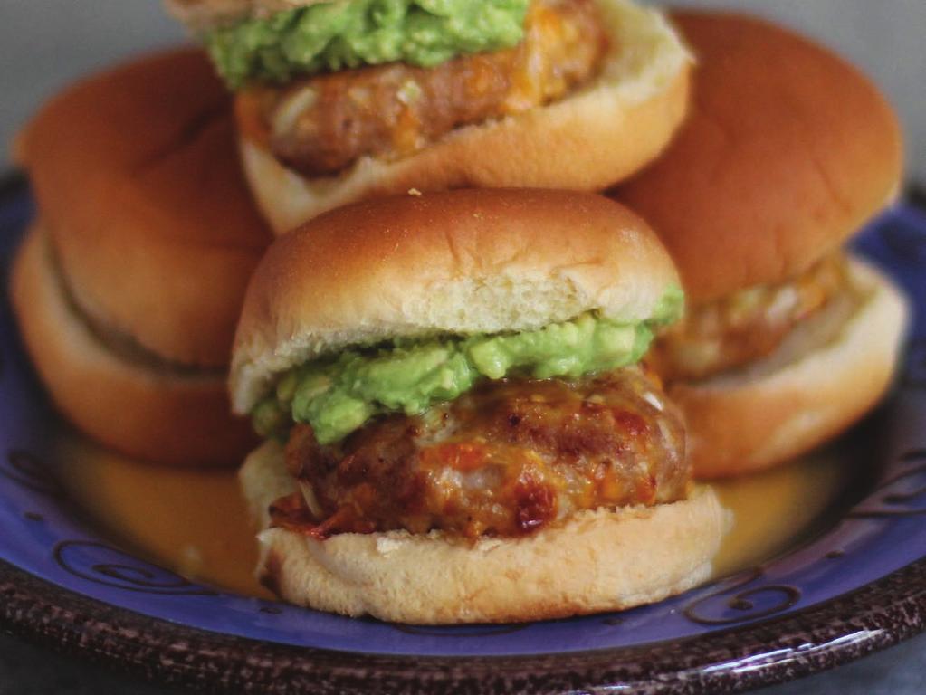 YIELD 4 SERVINGS COOKING TIME 10 MINUTES PER BATCH 1 POUND GROUND TURKEY 1 PACKAGE TACO SEASONING (FOR 1 POUND OF MEAT) 1/2 MEDIUM ONION, DICED 1/2 CUP SHREDDED CHEDDAR CHEESE 8 SLIDER BUNS TOPPINGS,