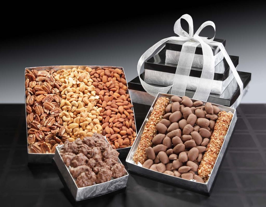 We top it off with our scrumptious Pecan Caramel Clusters. Item #46 Classic Gift Tower, 3.7 lbs...$39.
