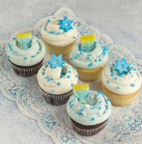 cupcakes, filled and topped with edible Hanukkah decorations. HAPPY HANUKKAH!