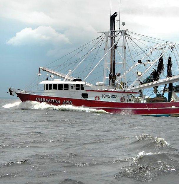 Captain Joel Spellmeyer, who pilots the fiery red, 105 steel hull The Christina Ann, has been shrimping for