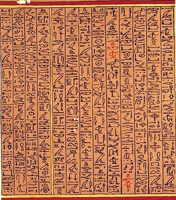 The BOOK OF THE DEAD contains approximately 190 chapters of spells to assist the deceased on their voyage to eternity. Texts were originally written on papyrus and placed near the dead.