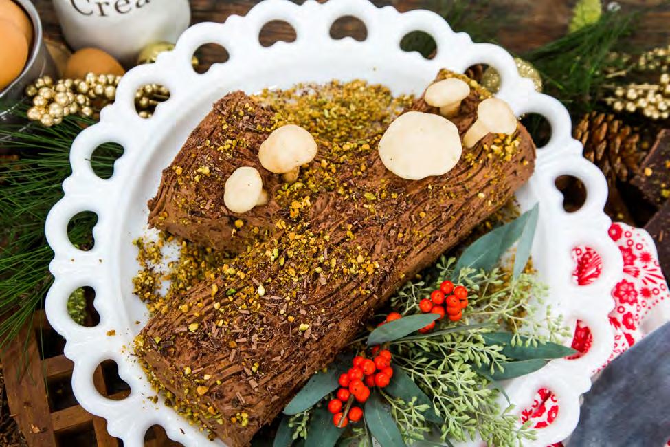 Mahaila McKellar s Christmas Yule Log Ingredients: CHOCOLATE SPONGE CAKE 6 organic Eggs, from certified humanely pastured hens 3/4 cup organic Cane Sugar, divided 1/3 cup organic unsweetened Cocoa