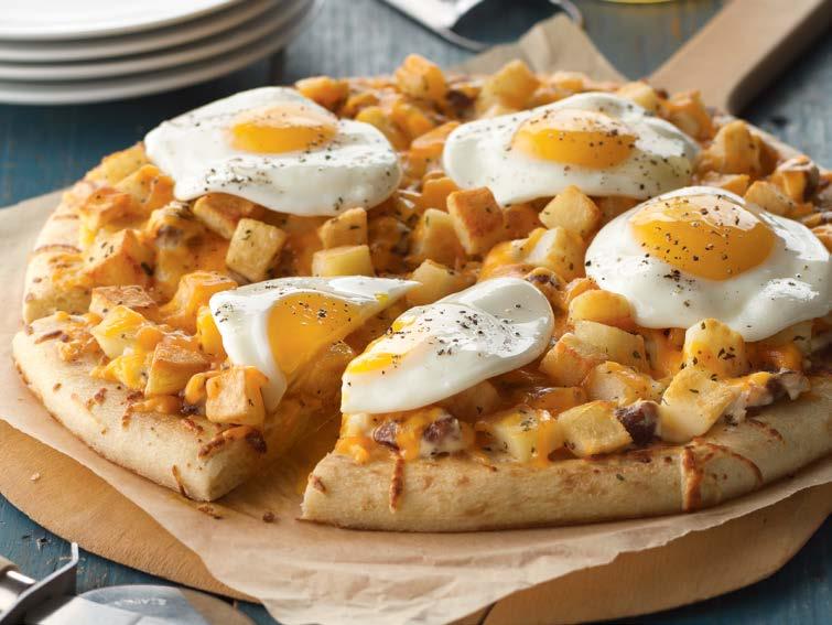 BREAKFAST PIZZA SIMPLY POTATOES 5/8 SOUTHERN STYLE DICED POTATOES #15110 PAPETTI S PASTEURIZED SHELL EGGS #86990 YIELD: 4 servings Simply Potatoes 5 / 8 Southern Style Diced Potatoes #15110 8 oz.