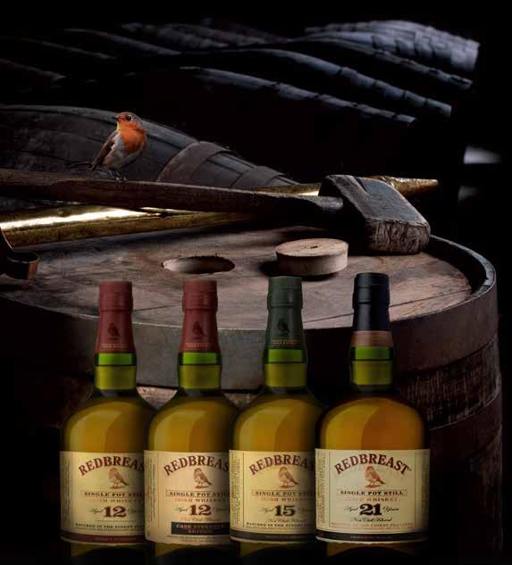 Redbreast One of the most decorated irish whiskeys, redbreast is the largest selling single pot still irish whiskey in the world.
