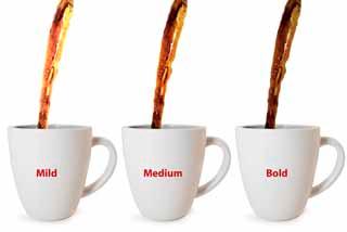 and allows each cup to be specially brewed to three personal strengths: mild, medium