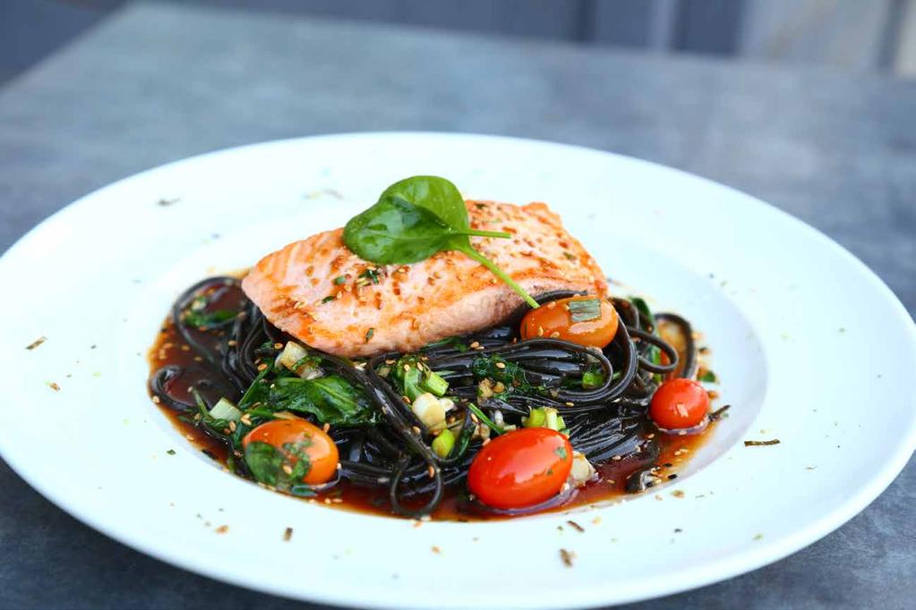 fresh salmon black inked pasta HOMEMADE PASTAS The taste of traditional Italian flavors with our special touch.