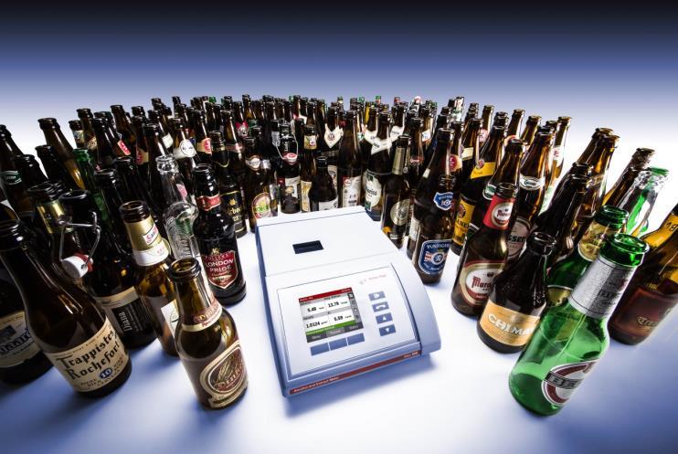 New since 2015: Alex 500 Alcohol and Extract Meter Patented combination of measuring technologies (US 8106361; AT 504436 A4) NIR absorption technology at three