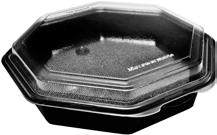 Creative Carryouts OctaView Polystyrene Plastic Hinged Octagon Packages (Hot) Consumers taste with their eyes before buying.