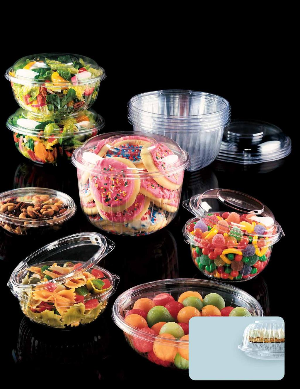 Clear Bowls Lids Now available in PET and OPS When inverted, PresentaBowls are perfectly suited