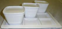 JAB MELAMINE DISHES White condiments and dipping dishes Square bowl with