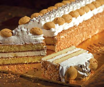 52 oz - 100 g 8 hours in the refrigerator DELIZIA A rolled sponge cake filled with pastry cream, coated with almond paste and