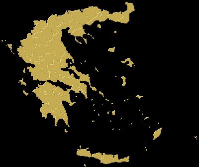 Map of Greece with the three surveyed