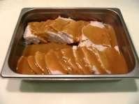 TURKEY, ROASTED WITH GRAVY - 83902 6 months - frozen 3 days - thawed 2 hours 1 Each Turkey Breast Rtc Skin On Foil Thawed 5 days Aluminum Foil 12 Cups Poultry Gravy Prepared, Hot Sharp knife 1