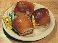 BURGER, BITES - 80351 Yeast Rolls = 1 day wrapped and kept in airtight container at room temperature Burgers = 90 days frozen 30 minutes prepared 10 Each Beef Mini Burger Patties 2 Oz S/S metal