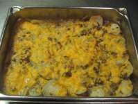 CASSEROLE, BEEF AND POTATO - 80445 Potatoes = 2 days - pre-staged, held under refrigeration 1 Hour 1 Package Potatoes Au Gratin half size s/s Pan 2 ½" Deep 2.