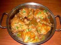 CHICKEN, SWEET & SPICY ORANGE - 81150 2 hours 4 Tablespoons Onions Green (60725) half size sheet pan 10 Each Chicken Legs Fresh Mixing Bowl 10 Each Chicken Thighs Fresh 1.