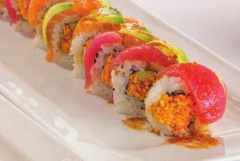 95 California roll topped with yellowtail, avocado, masago, scallions, our house ponzu sauce and sriracha TIGER* $12.
