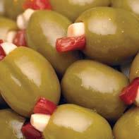 5kg Drained 3kg WHOLE RED AND GREEN CHILLI STUFFED OLIVES Large green