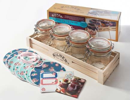 The practical wooden crate helps keep your collection organized and easy to store. Set contains: 6 x Kilner 2 fl oz clip top spice jars 1 x Wooden crate 13 x 2.