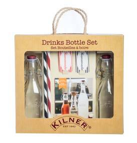 For that extra special gift, complete the look by adding the Kilner designed bottle tags. Each bottle contains its very own air tight clip top lid and silicone seal. Set contains: 2 x 8.