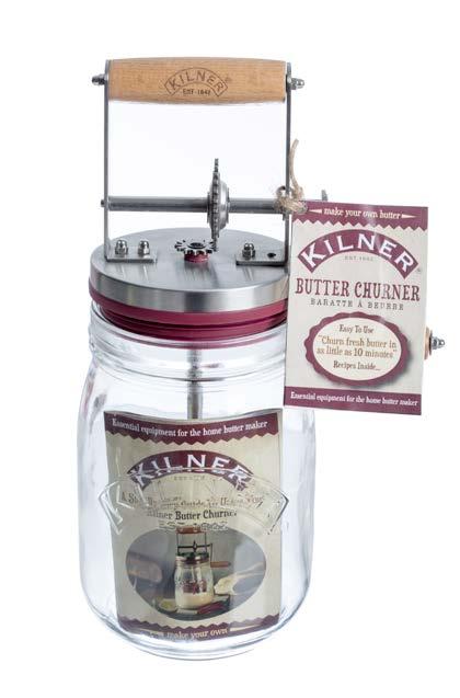 Kilner BUTTER CHURNER The Kilner butter churner offers everyone the easy way to make their own homemade butter, and makes a stylish addition to any kitchen.
