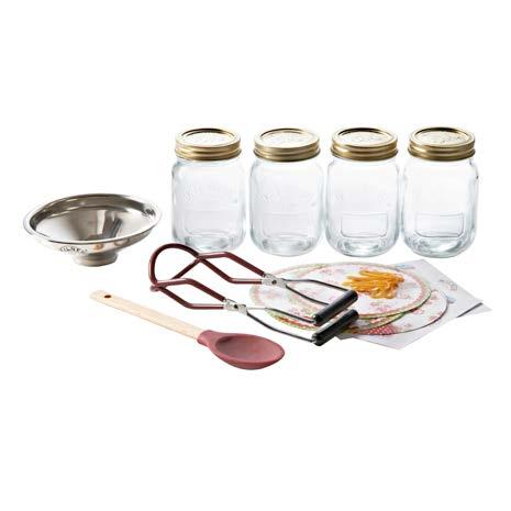 Complete with four Kilner preserve jars, Kilner jam spoon, Kilner jam tongs, Kilner stainless steel funnel, twelve jar covers,