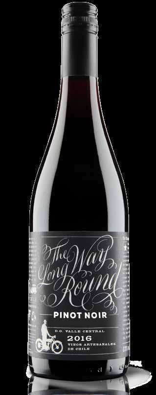 Pefect Pinot Noi fom the wondeful Cuico Valley Valle Cental is one of the wold's GREAT wine egions! County: Chile Valle Cental The Long Way Round Reseve Pinot Noi 2016 Winemake s wods.