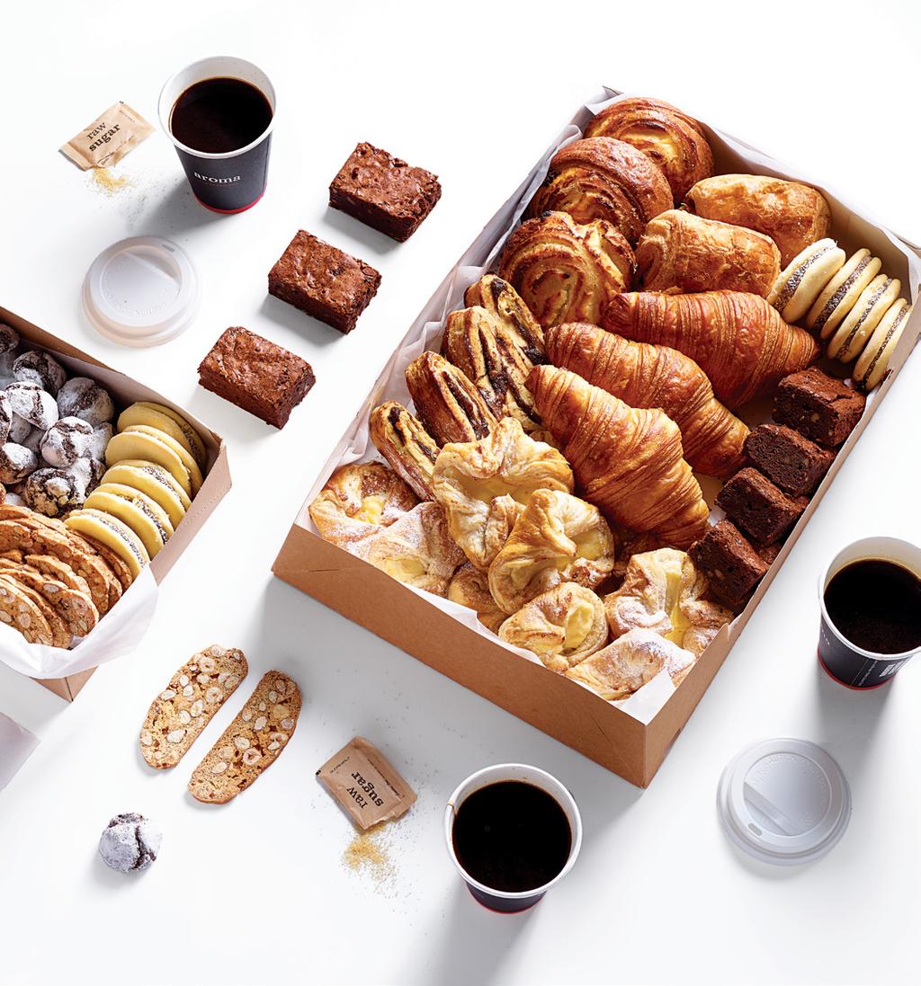 pastries CHOOSE A PRE-SET PASTRY BOX OR BUILD YOUR OWN WHEN PLACING YOUR ORDER. BAKED FRESH IN STORE THROUGHOUT THE DAY.