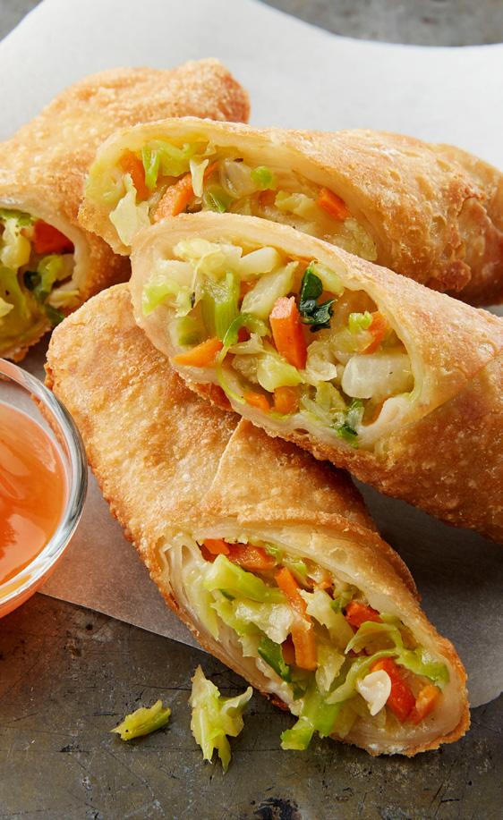 EGG ROLLS Operator Benefits Smart Snack Compliant: Chicken and Vegetable varieties meet Smart Snack requirements. Easy Preparation: Egg rolls go from freezer to oven and are ready in minutes.