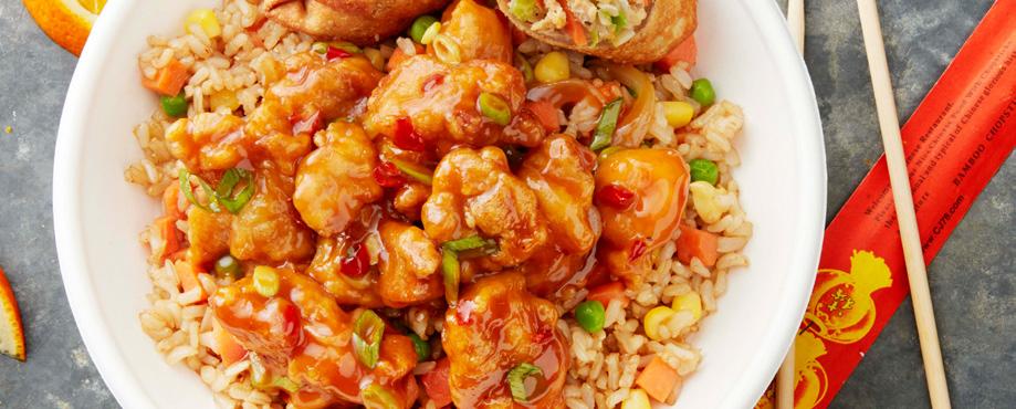 GENERAL TSO S CHICKEN Featuring Minh Less Sodium Teriyaki & Kung Pao Sauces KUNG PAO SAUCE CN Crediting M/MA Vegetables (Red/Orange) 2 oz.