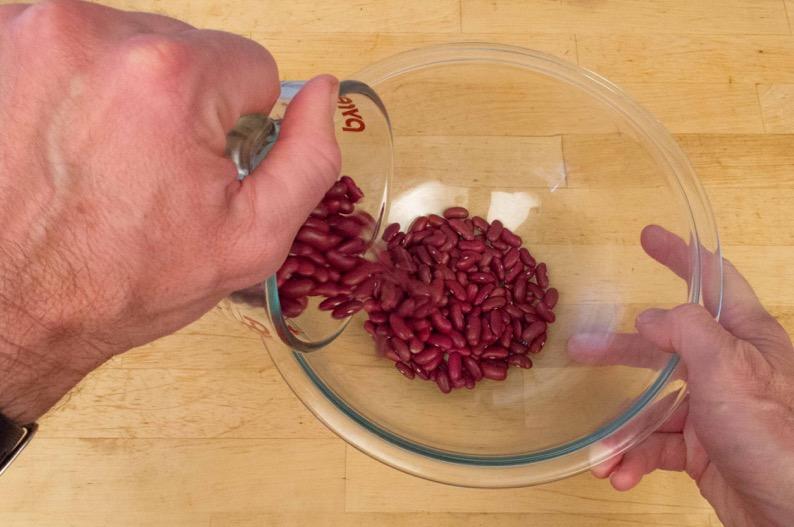 ..pour the beans into a large bowl.