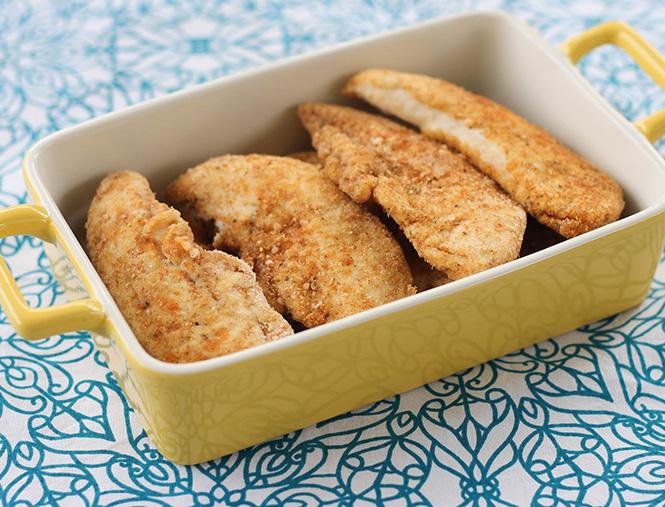 Oven-Fried Parmesan Chicken Tenders This kid-favorite that can go straight from freezer to oven is one that we often have stocked up for quick, weeknight meals.