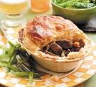 BEEF, STOUT AND MUSHROOM PIE Serves: 4 Cooking Time: Approximately 2-2 1 /2 hours Temperature: as Mark 3, 170 C, 325 F 450g (1lb) lean beef cubes* 2 red onions, cut into wedges 3 parsnips, peeled and