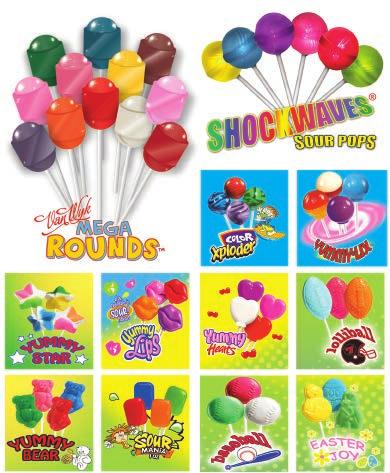 Lollipops Up to 50% profit! Lollipops for every occasion over 20 different varieties! Lollipops are great for midday treats, study time pick-me-ups, gift basket fillers and stocking stuffers.