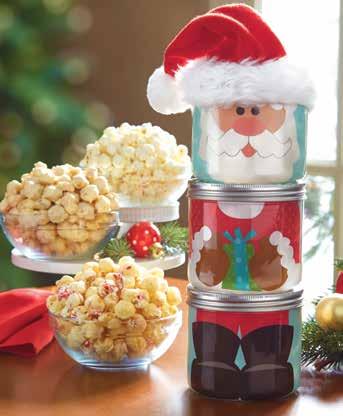 Serves 2-3. U D SA6603 $24.99 Visit Us Online to Shop Our Full Selection of Holiday Tins and Snacks! B SANTA CANISTER STACK Look who s made it to town!