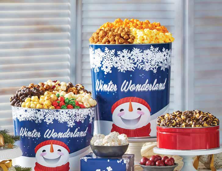 and 6 additional flavors of popcorn: Butter, Cheese, Caramel, Cracked Pepper & Sea Salt, S Mores and Holiday Kettle Corn.