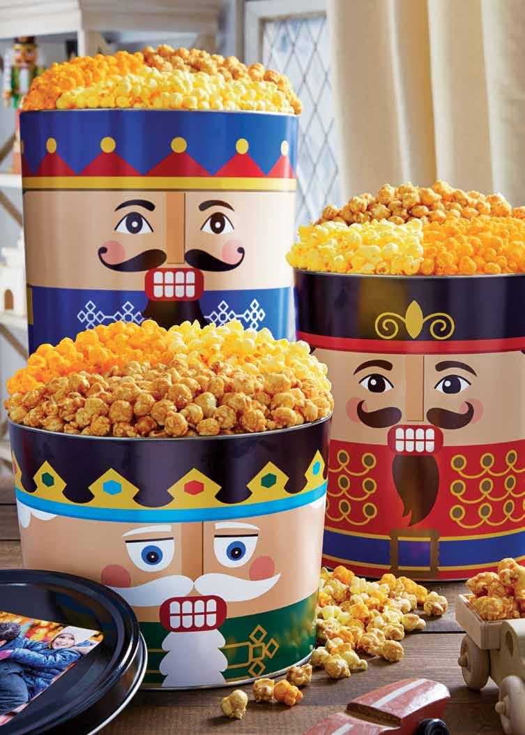 NUTCRACKER TINS Direct from the Land of Sweets NUTCRACKER POPCORN TINS new! Add some magic to holiday celebrations, before or after the clock strikes midnight.