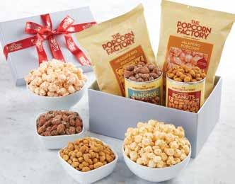 To join our Snack of the Month Club, go online to ThePopcornFactory.com/snack-of-the-month-popcorn-club to select the month you wish to start and the type of treat. Go online for delivery options.