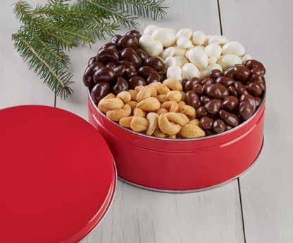 99 SIMPLY RED CASHEW QUARTET Simply the perfect holiday gift for nut lovers, we fill the Simply Red tin with four delectable cashew