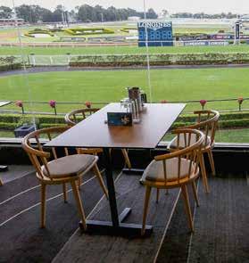 Cocktail Bar includes: General admission and access to the Cocktail Bar Reserved seating Option to pre-purchase picnic hampers and bar platters TJ S CHAMPAGNE BAR (MEMBERS SPACE) Level 3, J.R. Fleming Stand Providing the perfect vantage point of the horses in the parade ring.