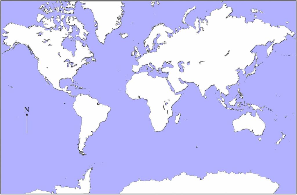 World Map Complete the map according to