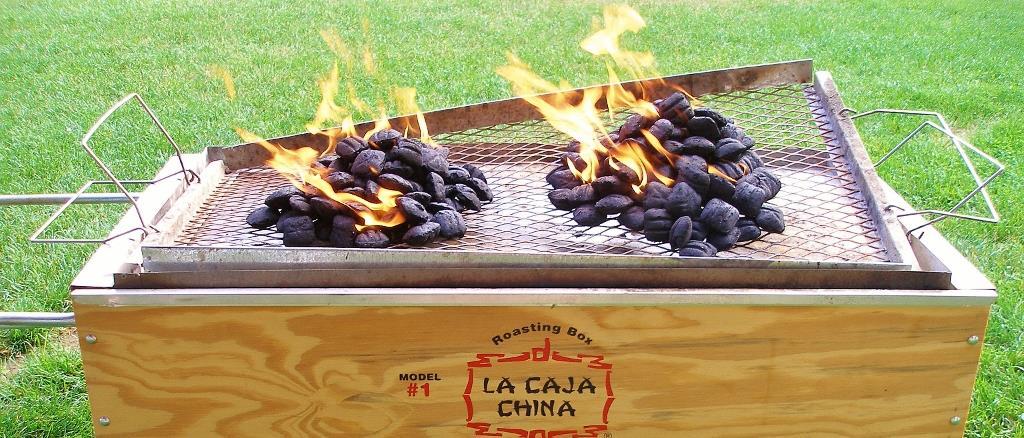 Cover box with the ash pan and charcoal grid. Add 16 lbs. of charcoal for a 70# box or 18lbs of charcoal a 100# box, in two equal piles and light.