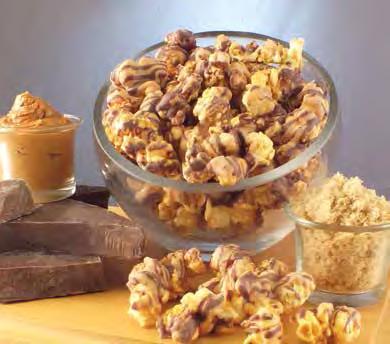 00 Mantequilla de cacahuate y Chocolate Our rich and buttery caramel corn glazed with a gourmet peanut butter and