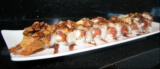 95 Spicy crab meat topped w tuna, salmon avocado SS-15 Black Dragon Roll * $13.