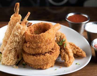 Fried and marinated with traditional hot sauce. 10.99 CALAMARI Half-pound of freshly prepared calamari, red bell peppers and onions tossed in our unique Brewhouse flour.