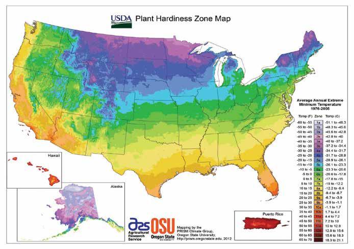 HARDINESS ZONES Use this map to identify