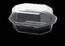 Creative Carryouts Hinged Polystyrene Plastic Deli, Snack & Specialty Boxes (Hot) Food sells itself in delis and supermarkets when packaged in hinged Specialty Boxes.