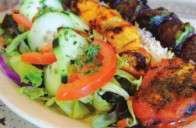Delicious ENTREES All of our meats are marinated overnight with the best olive oil & our own blend of seasonings. Extra Large Chicken Kabob Combo VEGGIE KABOB................... $8.