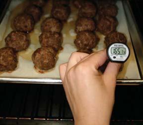 3. Place each meatball on a sheet tray with parchment paper liner separated at least a half inch from each other.