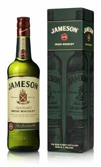 Jameson Original 29.95 Jameson Caskmates 39 Triple distilled, twice as smooth, one great. Carefully matured in selected bourbon and sherry casks.